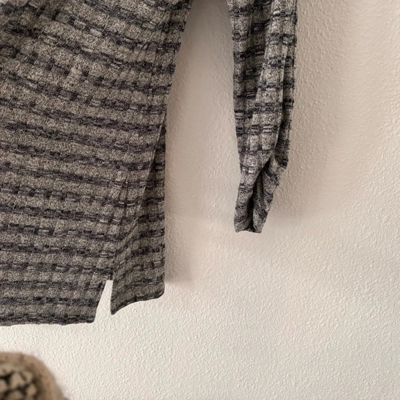 Open Front Cardigan Long Ruche Sleeve Criss Cross Open Back Slit Side Small - Picture 4 of 10